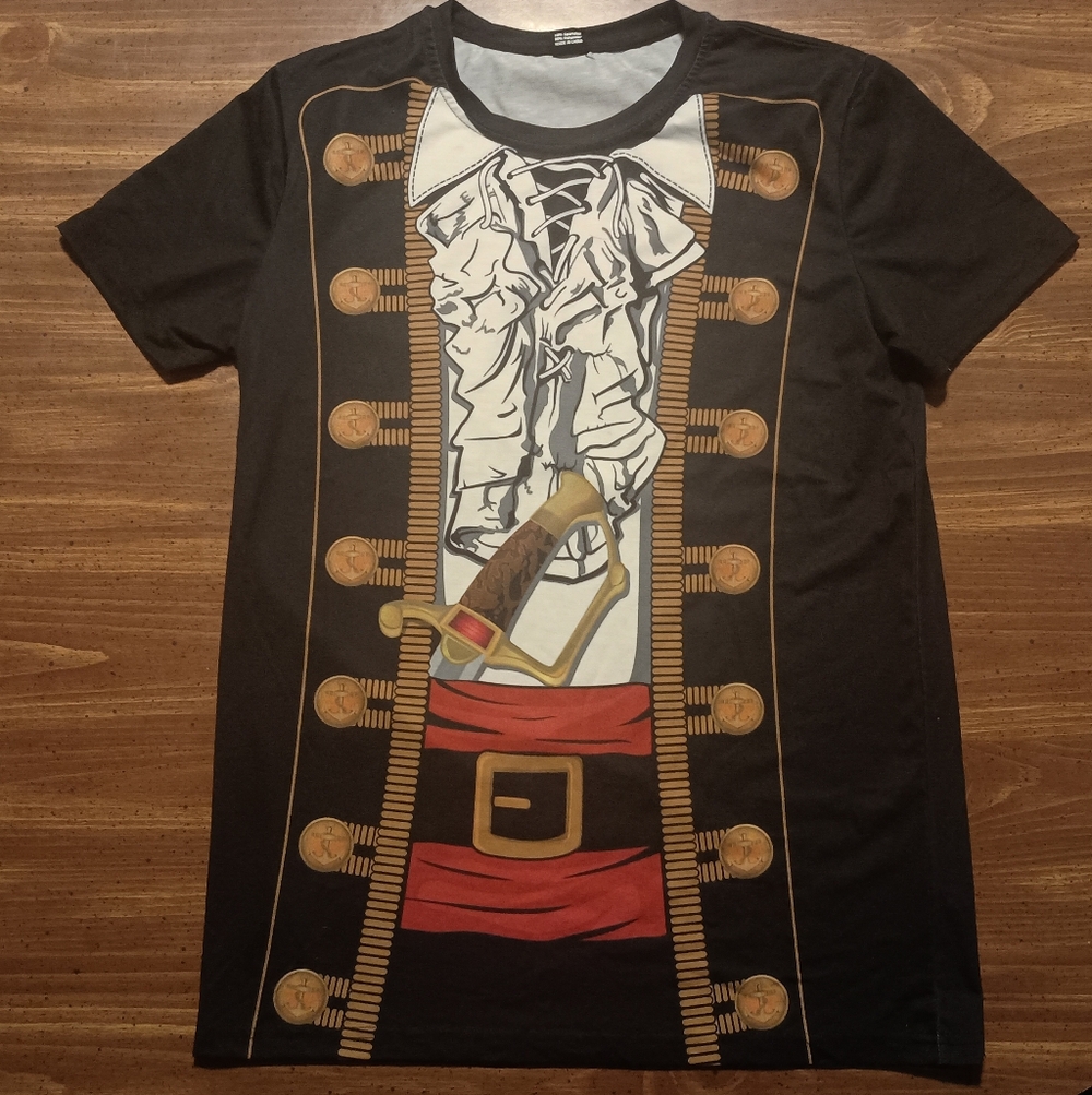 PIRATE T-SHIRT - Large // Costume Cosplay Funny Dress Tee Shirt Top